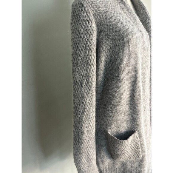 Women's Fenn Wright Manson Long Open Front Cardigan Sweater Gray Angora Size XL - Picture 4 of 7